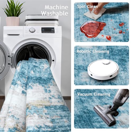 Kitchen Runner Rug 2x12 Runners Rug for Hallways Non-Slip,Long Abstract Rug Runners,Stain Resistant Soft Washable 12 ft Runner Rugs,Ultra-Thin Carpet for Entryway,Dining,Laundry Room