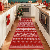 Christmas Runner Rug 2x6 Non Slip Washable Runners for Hallways Xmas Snowflake Holiday Decor Kitchen Rugs Soft Low Pile Indoor Throw Rug Carpet Laundry Room