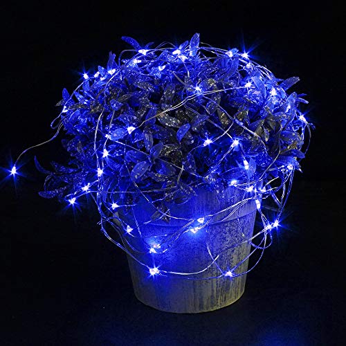 3 Pack Fairy Lights Battery Operated 6.6ft 20 Led Mini String Lights Silver Wire Starry Lights for DIY Wedding Party Festival Halloween Christmas (Blue)