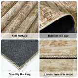 2x3 Area Rug Washable for Entryway: Throw Abstract Neutral Rugs TanBrown