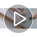 Wood Curtain Rods for Windows: 1 Inch Diameter Adjustable Drapery Rods 72" to 144", Heavy Duty Window Rod with Imitation Wood Grain Leaf Pattern Finials