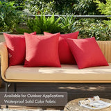 MIULEE Pack of 4 Christmas Decorative Outdoor Throw Pillow Covers Linen Waterproof Pillow Covers Summer Farmhouse Cushion Cases for Patio Garden Tent Balcony Couch Sofa 18x18 Inch Red