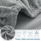 hyha Individual Couch Cushion Covers, Stretch Magic Sofa Seat Cushion Covers Washable, Dog Couch Sofa Slipcover for Pets, Kid with Elastic Bottom(3PC, Grey)