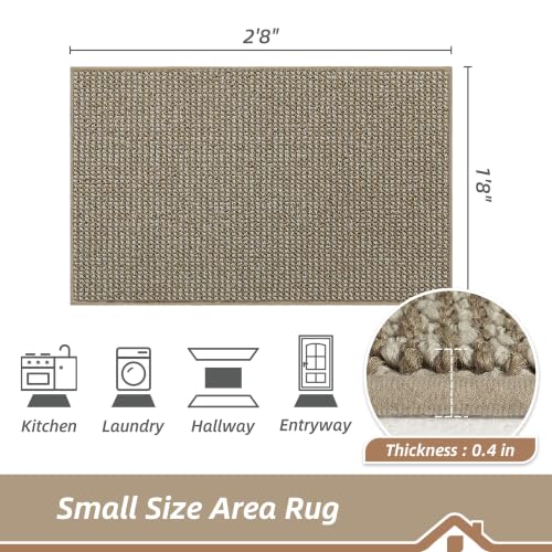 BEQHAUSE 20"x32" Entryway Rug Indoor Door Mat Non-Slip Washable,Light Beige