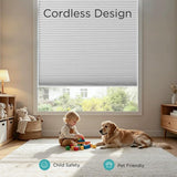 Joydeco Cellular Shades Cordless, 35 Inch Wide Blackout Cellular Blinds for Windows, Waterproof Honeycomb Blinds White Window Coverings for Bedroom, Living Room, Office, Kitchen (35" W x 64" H)