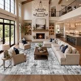 12x15 Area Rugs for Living Room: Large Washable Stain-Resistant Rug Black