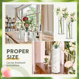 Nuogo 12 Pcs Plastic Clear Cylinder Vase for Home 10 Inch Acrylic Flower Clear Vase Centerpiece for Centerpieces Wedding Party Decorations