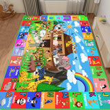ABC Kids Rug for Playroom 78.7×59 in Noah's Ark Animals Rug Play Mat Alphabet Playmat Shape Color Classroom Carpet Kids Playroom Early Learning Carpet for Preschool Tummy Time