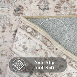 6ft Washable Kitchen Round Rug: Non-Slip Circle Area Rug for Living Room Dining Room Under Table Low Pile Soft Circular Carpet Water Resistant Durable Mat for Newlywed Cozy Home Decor(6ft-Round,Beige)