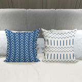 YCOLL Pillow Covers 18x18 Set of 4, Modern Sofa Throw Pillow Cover, Decorative Outdoor Linen Fabric Pillow Case for Couch Bed Car，Light Blue