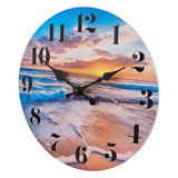Wall Clock Battery Operated Beach Coastal Theme Indoor Outdoor Waterproof Decor for Bathroom Bedroom Patio Pool Home (8 Inch,Blue)