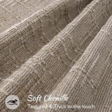 decorUhome Chenille Fall Throw Pillow Covers 18x18 Set of 2, Soft Textured Slubby Modern Decorative Pillow Covers with Elegant Design for Couch, Sofa, Living Room, Oatmeal