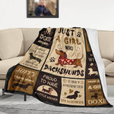 Dachshund Gifts for Women Blanket 60"X50", Weiner Dog Gifts for Women, Christmas Birthday Dachshund Lovers Gift, Weiner Decor Throw