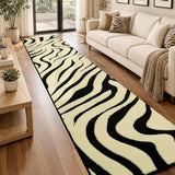 Zebra Hallway Runner Rug 2×10: Modern Washable Non Slip Kitchen Rug