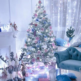 JMEXSUSS 2 Pack 100 LED White Christmas Lights Indoor, 33ft 8 Modes White String Lights Indoor Outdoor Connectable, Clear Wire Christmas String Lights for Bedroom Tree Xmas House Party Decorations