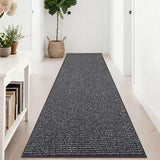 BEQHAUSE Hallway Runner Rugs 2.6x8, Hallway Rug Non-Slip Washable, Charcoal