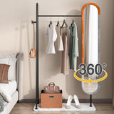 Decorative Coat Rack and Dressing Mirror Integrated Bedroom and Living Room Floor-Standing Rotating Full-Length and Hat for Living Room(Gold,80cm)
