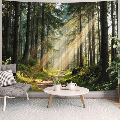 Lunerfex Sunbeam Forest Path Tapestry - Nature Landscape Wall Hanging for Bedroom and Living Room - Serene Decor Tapestries 60"x44"