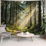 Lunerfex Sunbeam Forest Path Tapestry - Nature Landscape Wall Hanging for Bedroom and Living Room - Serene Decor Tapestries 60"x44"