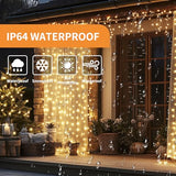 Fairy Curtain Lights, 200 LED Upgraded Tangle-Free Hanging Lights with Remote, USB Plug in String Lights for Bedroom Wall Window Wedding Party Xmas Home Décor - 6.6 x 6.6 Ft, Warm White