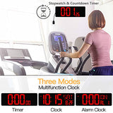 XREXS Large Digital Wall Clock with Remote Control, 16.5 Inch LED Large Display Count Up & Down Timer, Adjustable Brightness Alarm Clock with Day/Date/Temperature for Home, Gym, Office and Classroom