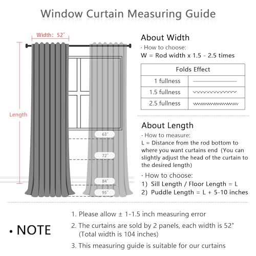 MYSKY HOME White Blackout Curtains for Bedroom 84 Inches Long 100% Light Blocking Drapes for Girls Kids Room Pom Pom Sheer Thermal Insulated Room Darkening Window Panels Back Tab Set of 2, 52W x 84L