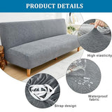 Rose Futon Cover Stretch Armless Futon Sofa Cover Soft Futon Slipcover with Elastic Bottom Thick Sofa Bed Covers for Home Decor(Beige,S)