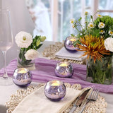 Round Purple Votive Candle Holder Set of 12, Mercury Glass Votives