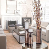 Creative Scents Dublin Brown Vases for Decor Centerpieces - Set of 3 Flower Vases Ideal Home Decor, Dining and Living Room Table Centerpiece, Table Decor, Bookshelf, Mantle and Entryway, Gift Boxed