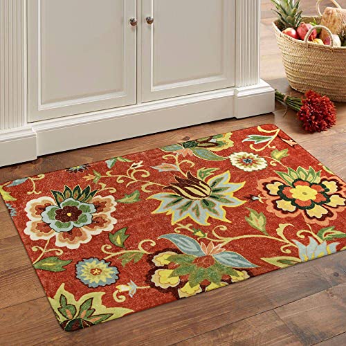 Lahome Red Kitchen Rugs - 2'x3' Small Entryway Rug Washable Kitchen Mat