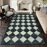 Lahome 6x9 Washable Area Rug Black Checkered Non Slip Living Room Carpet