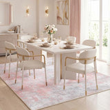 Fixwal Washable 5x7 Bedroom Area Rug, Non-Slip, Gray/Pink