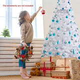 COSTWAY 7Ft-Artificial-PVC-Christmas-Tree-W-Stand-Holiday-Season-Indoor-Outdoor-White