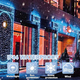 LAMPHOME 33FT 100 LED Blue Christmas Lights,16 Modes Connectable Fairy String Lights, Plug in Indoor Outdoor Blue Lights for Xmas Tree, Party, Garden, Hanukkah, Independence Day Patriotic Patio Decor