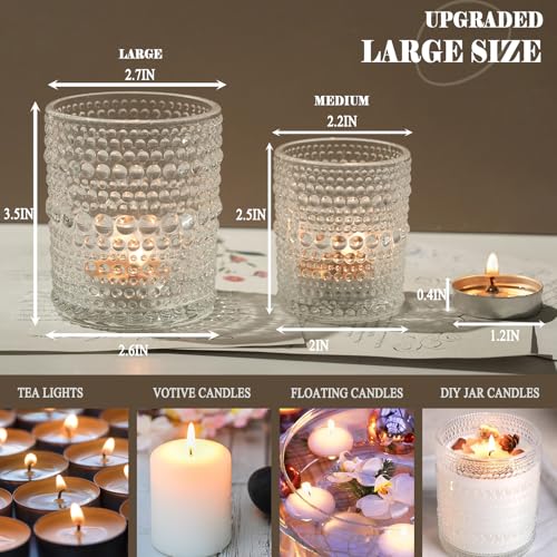 12 Pack Votive Candle Holder, 2.7x3.5 Inch Clear Mini Hurricane Holders