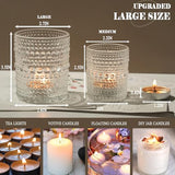 12 Pack Votive Candle Holder, 2.7x3.5 Inch Clear Mini Hurricane Holders