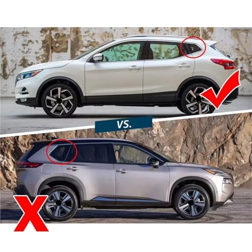 2PCS Fit for Nissan Rogue Sport 2017-2021 Qashqai J11 2014-2021 Car Rear Exterior Window Quarter Louver Cover Side Vent Shutter Trim(Gloss Black)