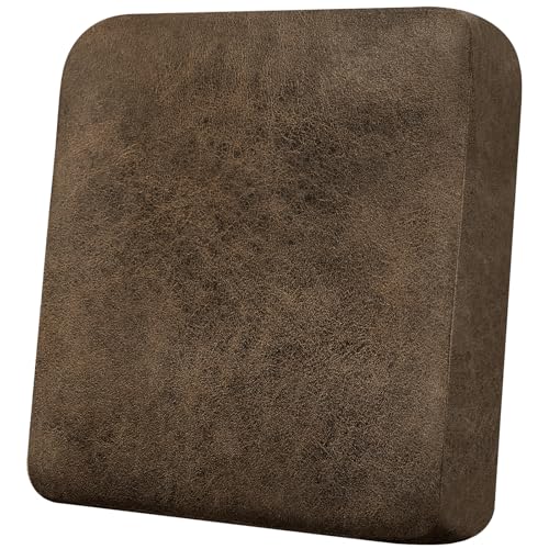 Couch Cushion Cover Leather-Look 1PC Stretch Chair Seat Slipcover for Living Room Individual Armchair Seat Cushion Cover, Pet-Friendly, Non-Slip, Easy Fit - Brown