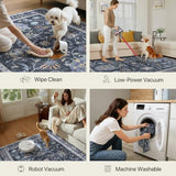 2x4 Washable Small Rug for Entryway Floral Indoor Door Mat Non Slip
