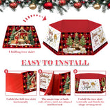Christmas Tree Collar for Artificial Trees, Nativity Christian Christmas Decorations, Jesus Christian Holy Night Religious Fabric Hexagonal Base Tree Collar Skirt for Xmas Tree Decorations Holiday