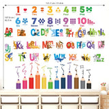 DECOWALL SG3-2316 Alphabet Numbers and Colouring Pencils Wall Stickers Decals Classroom Kids playroom Art Play Room Rainbow ABC Decorations Toddler Color Child Preschool Living Baby Girl Baby boy
