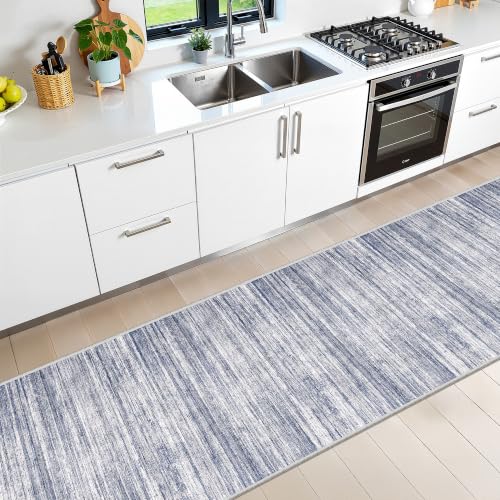 2x12 Runner Rug Non Slip,Washable Hallway Runner Rug,Blue