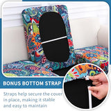 hyha Printed Couch Cushion Covers, Floral Sofa Covers Washable for Cushion Couch, Stretch Pattern Outdoor Cushion Covers for Patio Furniture with Elastic Bottom(Small, Paisley)