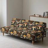 Mushroom Stretch Armless Sofa Bed Cover, Easy to Install Couch Slipcover Without Armrests, Washable Folding Futon Cover, Non-Slip Futon Sofa Bed Slipcover with Elastic Bottom