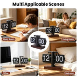 VINGVO Digital Flip Down Clock, Retro Flip Desk Clock, Battery Operated Mechanical Clock, Internal Gear Operated Time Clocks for Home Room Office Desk & Shelf Decoration (Black)