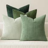 MIULEE Soft Corduroy Decorative Throw Pillow Covers Forest Green 20x20