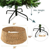 Tree Collar - Large to Small Christmas Tree, 28" Christmas Tree Ring Adjustable Water Hyacinth Skirt, Christmas Tree Skirt for Decoration, Base Protection from Pets