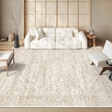 Rugland 6x9 Area Rugs for Living Room, Vintage Washable Area Rug, Beige