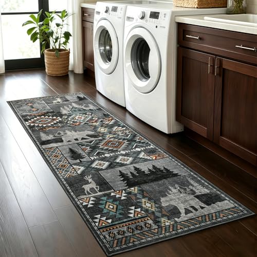 Runner Rug 2x5 Western Rugs Runner for Hallway Entryway,Gray