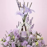 COCORRÍNA Reed Diffuser - Lavender Eucalyptus 8.5 Fl.oz Flower Reed Diffuser with Sticks, Bedroom Bathroom Shelf Decor (Floral Basket Collection)